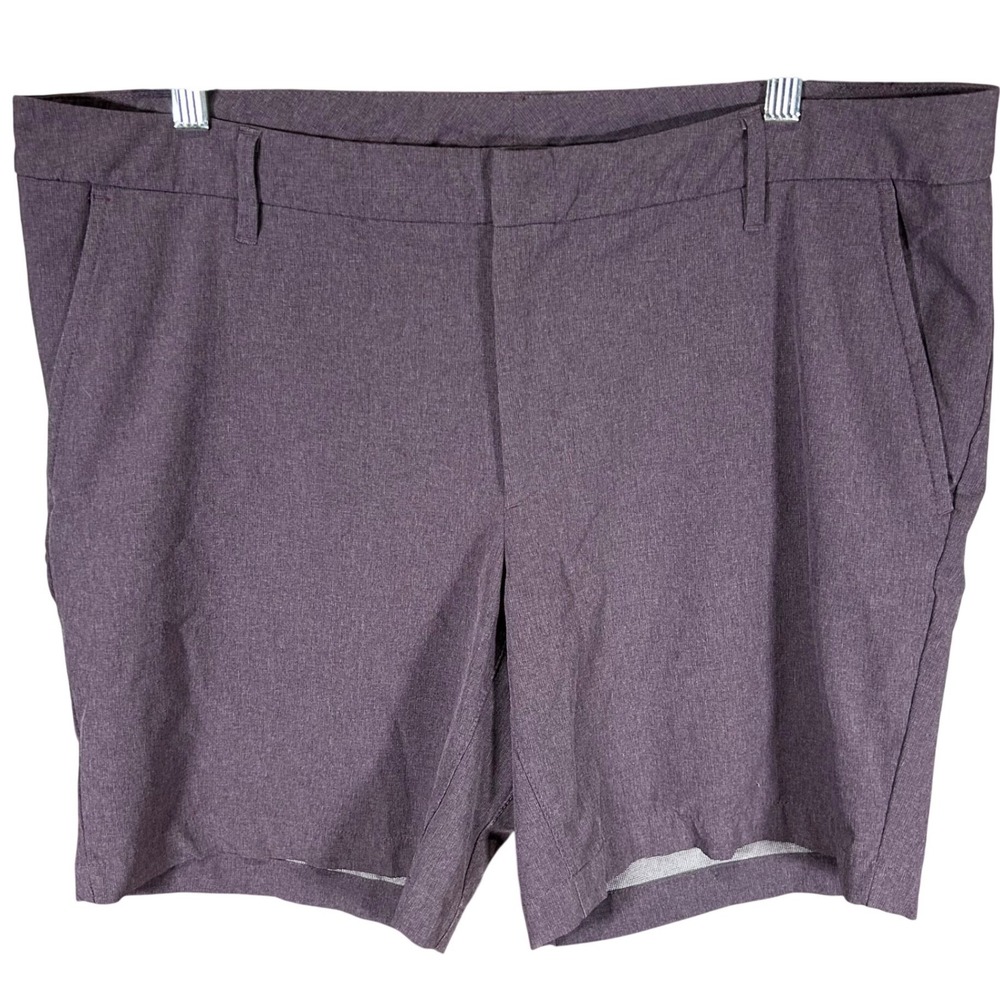 All in Motion Mens Golf Shorts Heathered Plum Purple Size 40 Stretch Activewear